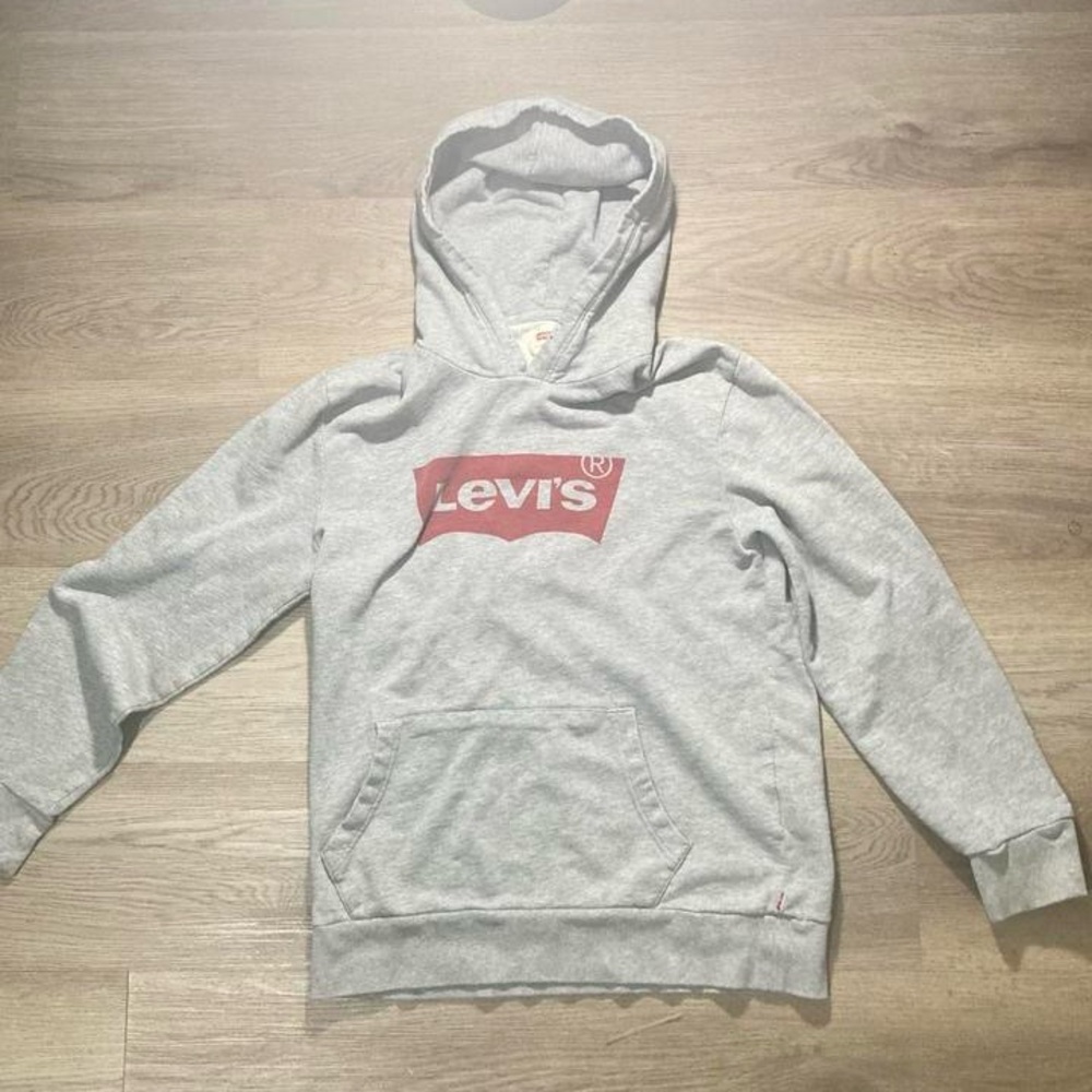 Levi's Light Gray Hoodie with Red Graphic
